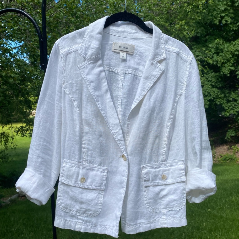 CASLON 100% Linen Jacket Spring Summer Women’s Size M Blazer Casual